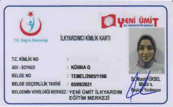İlkyardımcı kimlik kartı